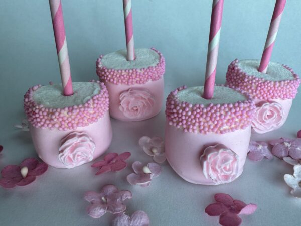 12-Pink Chocolate Covered Marshmallows For Baby Shower/Wedding/Birthday Party/Party Favors - Image 3