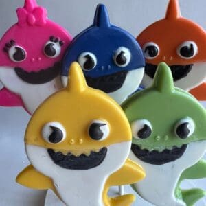 12-Shark Chocolate Lollipops For Children’s Birthday Party/Party Favors