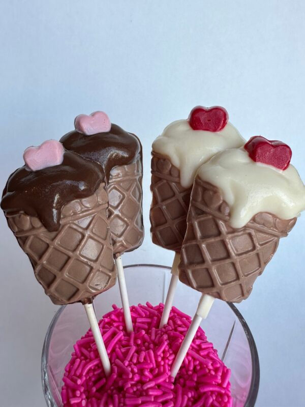 24-Chocolate Ice Cream Cone Lollipops - Image 2