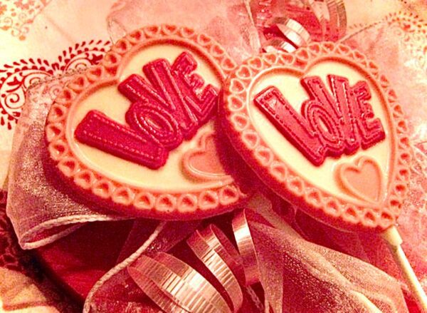 12-Chocolate Love Lollipops For Valentine’s Day/Sweetheart Gift, Party Favors