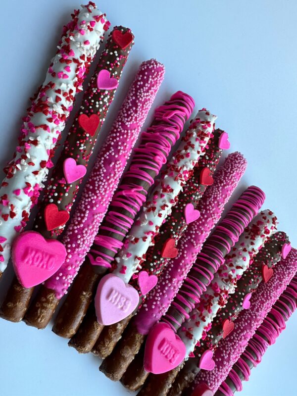 12-Love Chocolate Covered Pretzels/For Anniversary Gift/Just Because Gift - Image 2