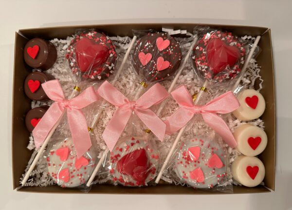 Chocolate Covered Oreo Lollipops Valentine Gift Box - Image 2