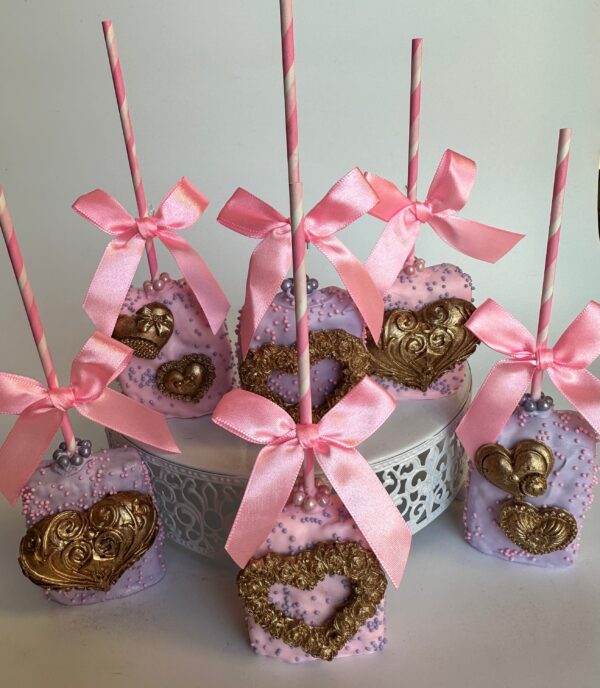 12-Chocolate Covered Rice Krispie Treats for Valentines Day or Wedding Favor - Image 3