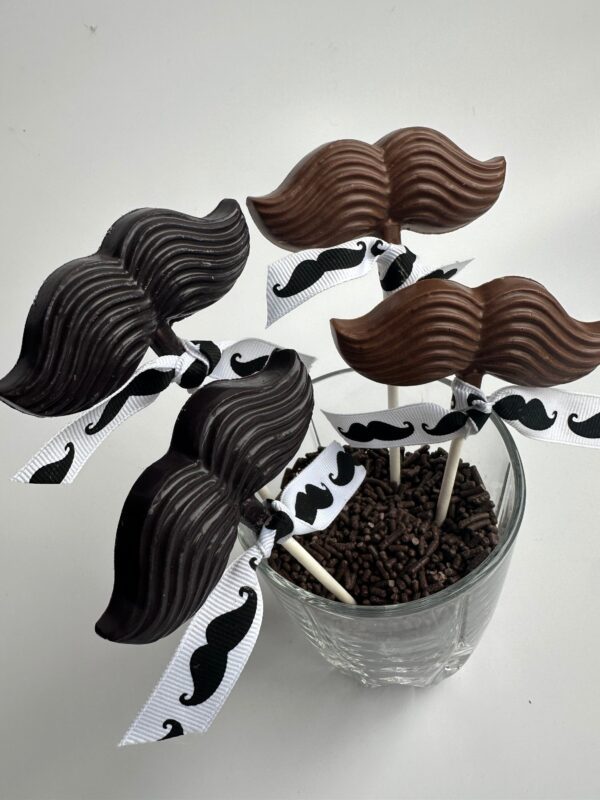 12-Chocolate Mustache Lollipops - Image 3