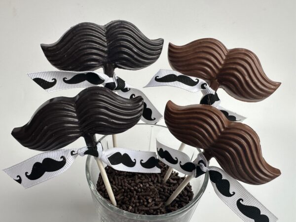 12-Chocolate Mustache Lollipops - Image 2
