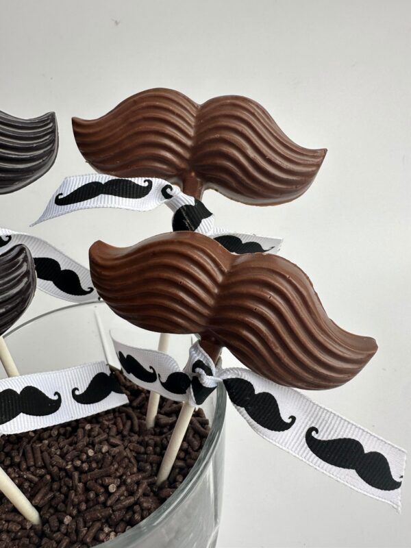 12-Chocolate Mustache Lollipops - Image 4