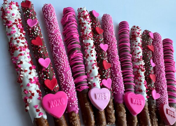 12-Love Chocolate Covered Pretzels/For Anniversary Gift/Just Because Gift - Image 3