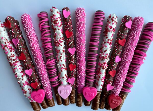 12-Love Chocolate Covered Pretzels/For Anniversary Gift/Just Because Gift - Image 4