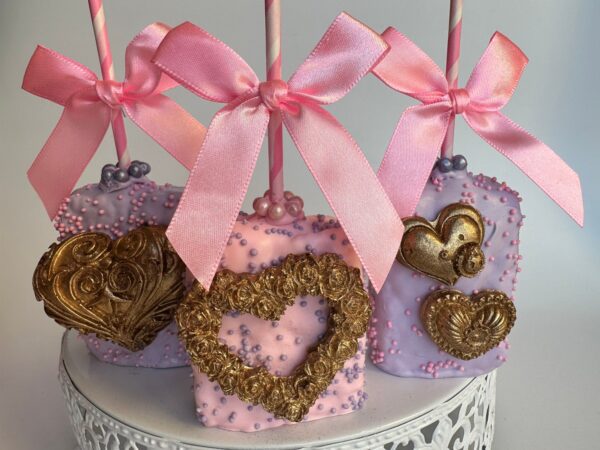 12-Chocolate Covered Rice Krispie Treats for Valentines Day or Wedding Favor - Image 2