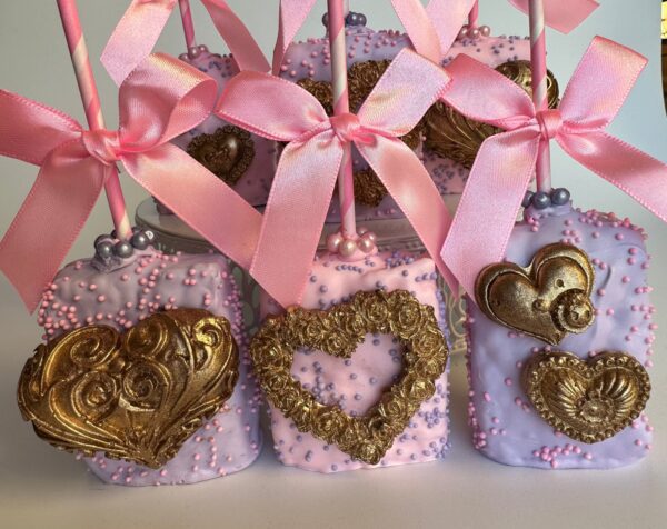12-Chocolate Covered Rice Krispie Treats for Valentines Day or Wedding Favor - Image 7