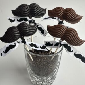 12-Chocolate Mustache Lollipops