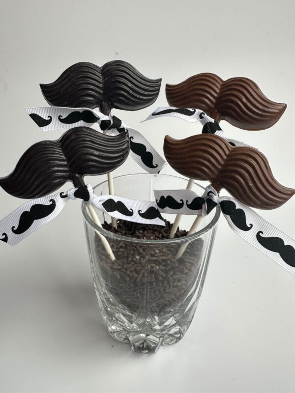 12-Chocolate Mustache Lollipops