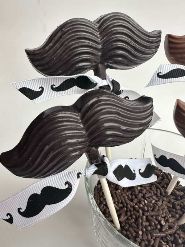 12-Chocolate Mustache Lollipops - Image 5