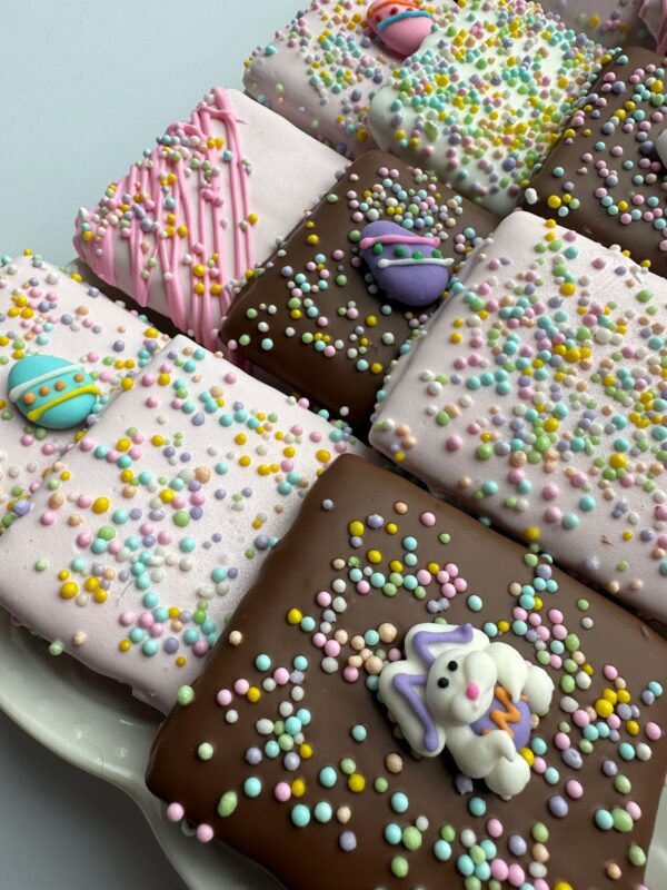 Easter Decorated Chocolate Covered Graham Crackers for Easter Basket/ Easter Gift - Image 3