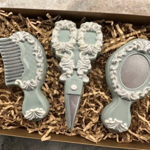 Chocolate Scissors, Comb & Mirror Gift Set For Birthday/Mothers Day
