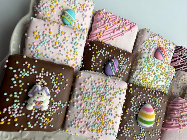 Easter Decorated Chocolate Covered Graham Crackers for Easter Basket/ Easter Gift - Image 2