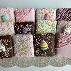 Easter Decorated Chocolate Covered Graham Crackers for Easter Basket/ Easter Gift
