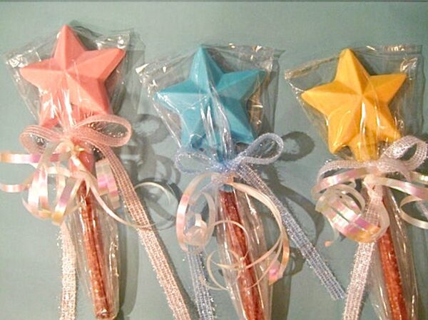 12-Chocolate Covered Pretzel Rod Princess Star Wand Favors - Image 5