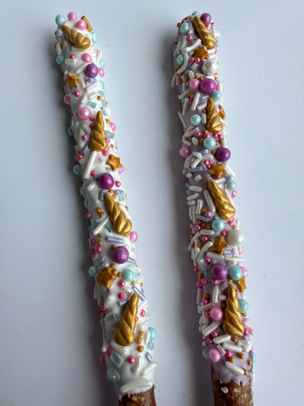 12-Unicorn Chocolate Covered Pretzel Birthday Favors - Image 7