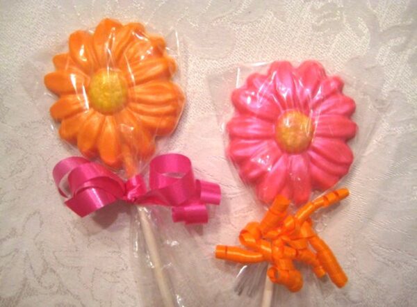 12-Chocolate Daisy Lollipop Favors