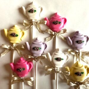24-Shimmery Teapot Chocolate Lollipops