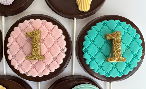 12-Candy Themed Chocolate Lollipops for Birthday Party - Image 5