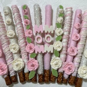 12-“MOM” Chocolate Covered Pretzels For Birthday Gift/Mothers Day
