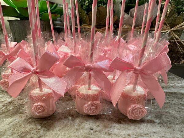 12-Pink Chocolate Covered Marshmallows For Baby Shower/Wedding/Birthday Party/Party Favors - Image 8