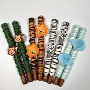 12-Safari Chocolate Covered Pretzels For Birthday Party/Baby Shower