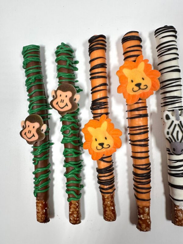12-Safari Chocolate Covered Pretzels For Birthday Party/Baby Shower - Image 4