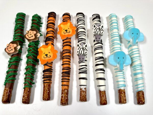 12-Safari Chocolate Covered Pretzels For Birthday Party/Baby Shower - Image 7