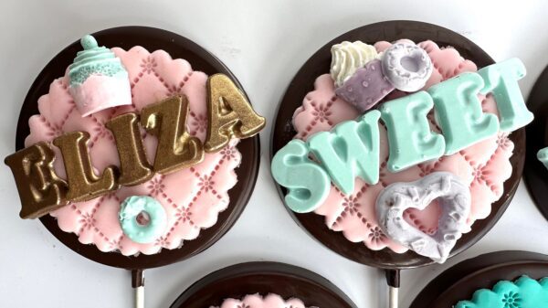 12-Candy Themed Chocolate Lollipops for Birthday Party - Image 6