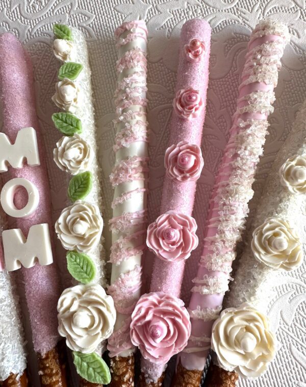 12-“MOM” Chocolate Covered Pretzels For Birthday Gift/Mothers Day - Image 3