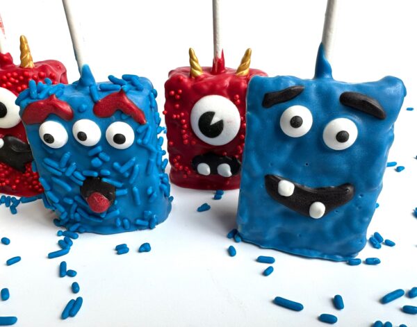 12-Crazy Monster Chocolate Covered Rice Krispie Treats For Birthday Party/Monster Theme/Party Favors - Image 3