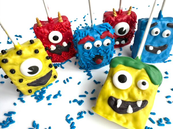 12-Crazy Monster Chocolate Covered Rice Krispie Treats For Birthday Party/Monster Theme/Party Favors - Image 5