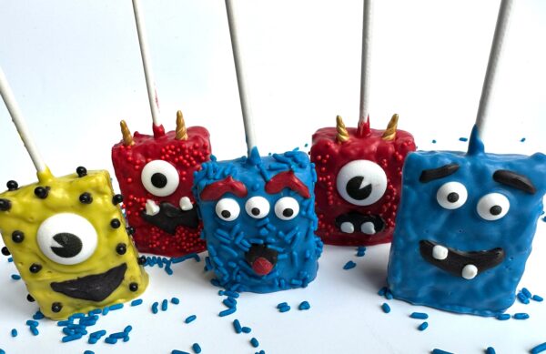 12-Crazy Monster Chocolate Covered Rice Krispie Treats For Birthday Party/Monster Theme/Party Favors - Image 6