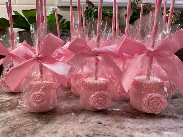 12-Pink Chocolate Covered Marshmallows For Baby Shower/Wedding/Birthday Party/Party Favors - Image 7