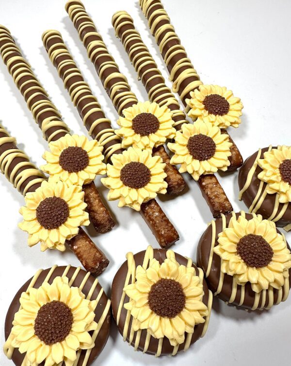 12-Milk Chocolate Covered Sunflower Chocolate Covered Oreos For Wedding/Birthday/Shower - Image 8