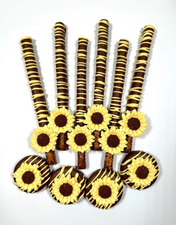12-Milk Chocolate Covered Sunflower Pretzels For Wedding/Birthday/Shower - Image 6