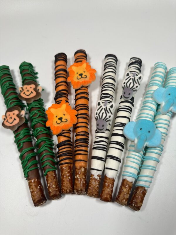 12-Safari Chocolate Covered Pretzels For Birthday Party/Baby Shower - Image 5