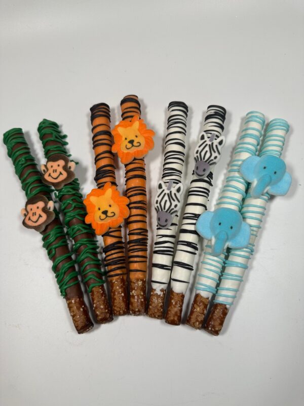 12-Safari Chocolate Covered Pretzels For Birthday Party/Baby Shower - Image 6