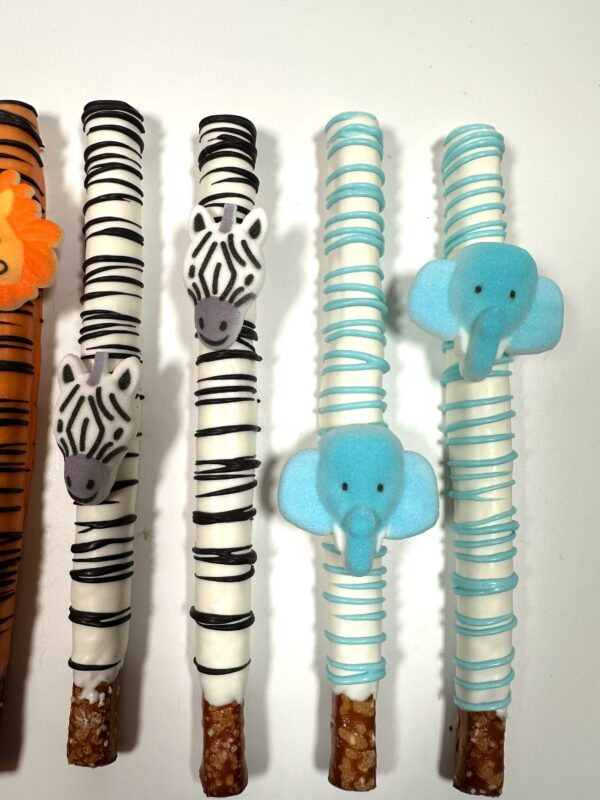 12-Safari Chocolate Covered Pretzels For Birthday Party/Baby Shower - Image 3