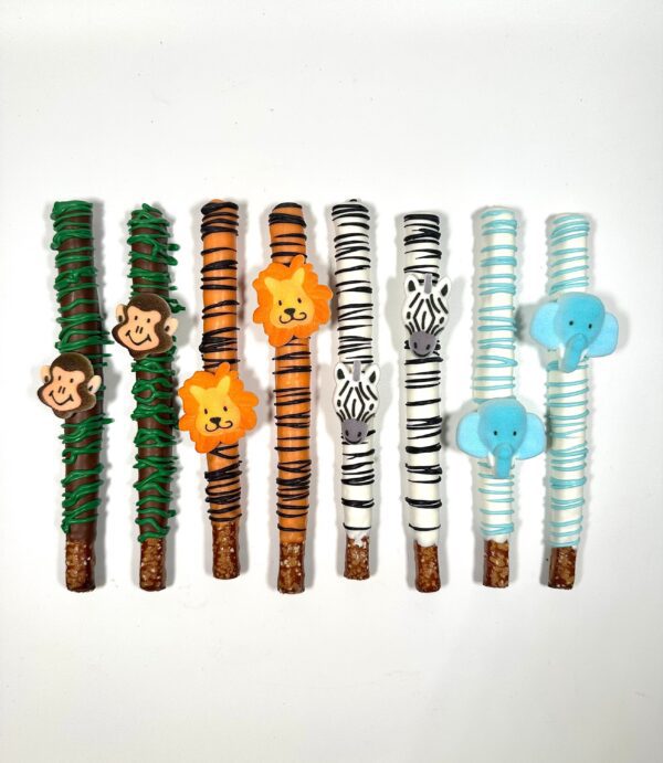 12-Safari Chocolate Covered Pretzels For Birthday Party/Baby Shower - Image 8