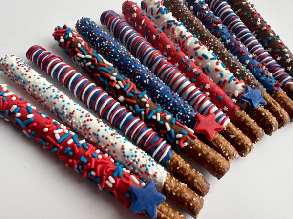 12-Patriotic Chocolate Covered Pretzel Rods For Memorial Day/4th of July/Fourth of July Picnic - Image 7