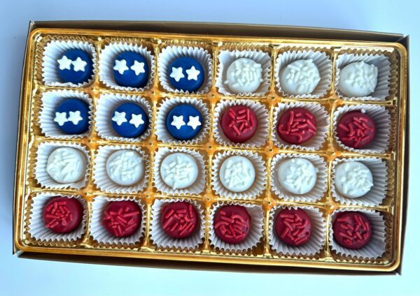 24-Mini Chocolate Covered Oreo FLAG Gift Box For Memorial Day/4th of July Party - Image 5