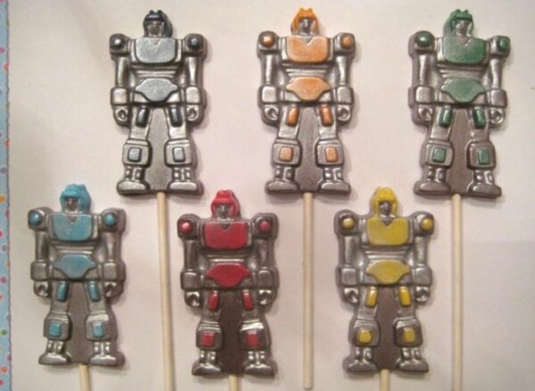 24 Metallic Robot Milk Chocolate Lollipop Favors - Image 10