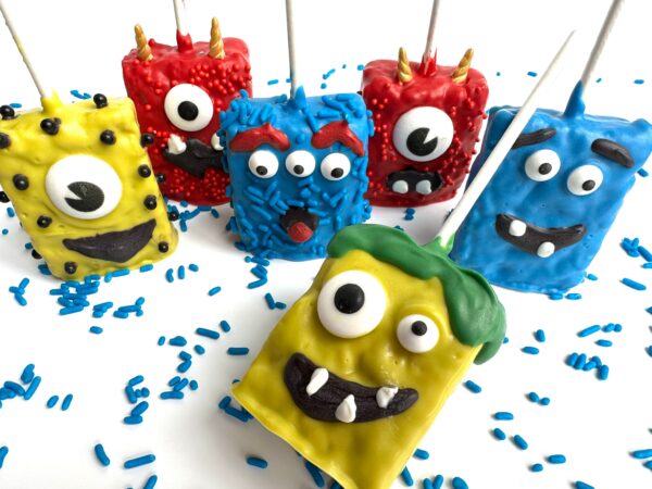 12-Crazy Monster Chocolate Covered Rice Krispie Treats For Birthday Party/Monster Theme/Party Favors - Image 2