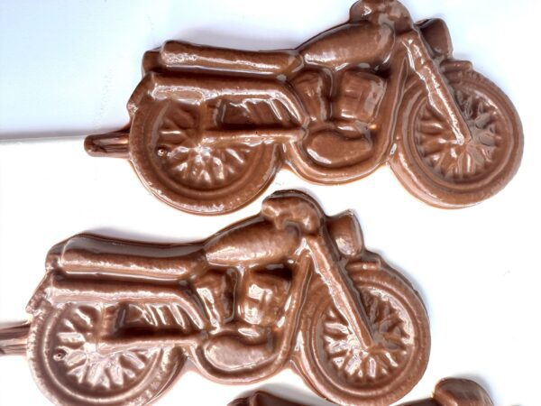 12-Large Chocolate Motorcycle Lollipops - Image 2