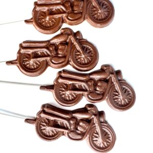 12-Large Chocolate Motorcycle Lollipops