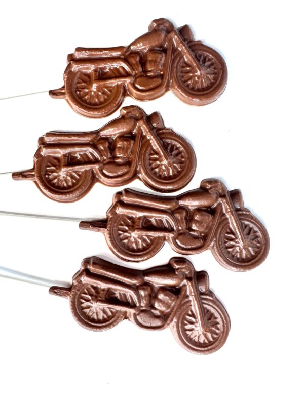 12-Large Chocolate Motorcycle Lollipops